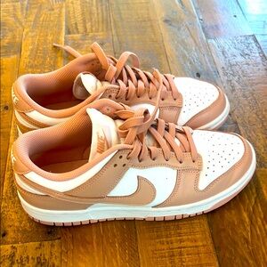 Nike Women's Tan and White Sneakers